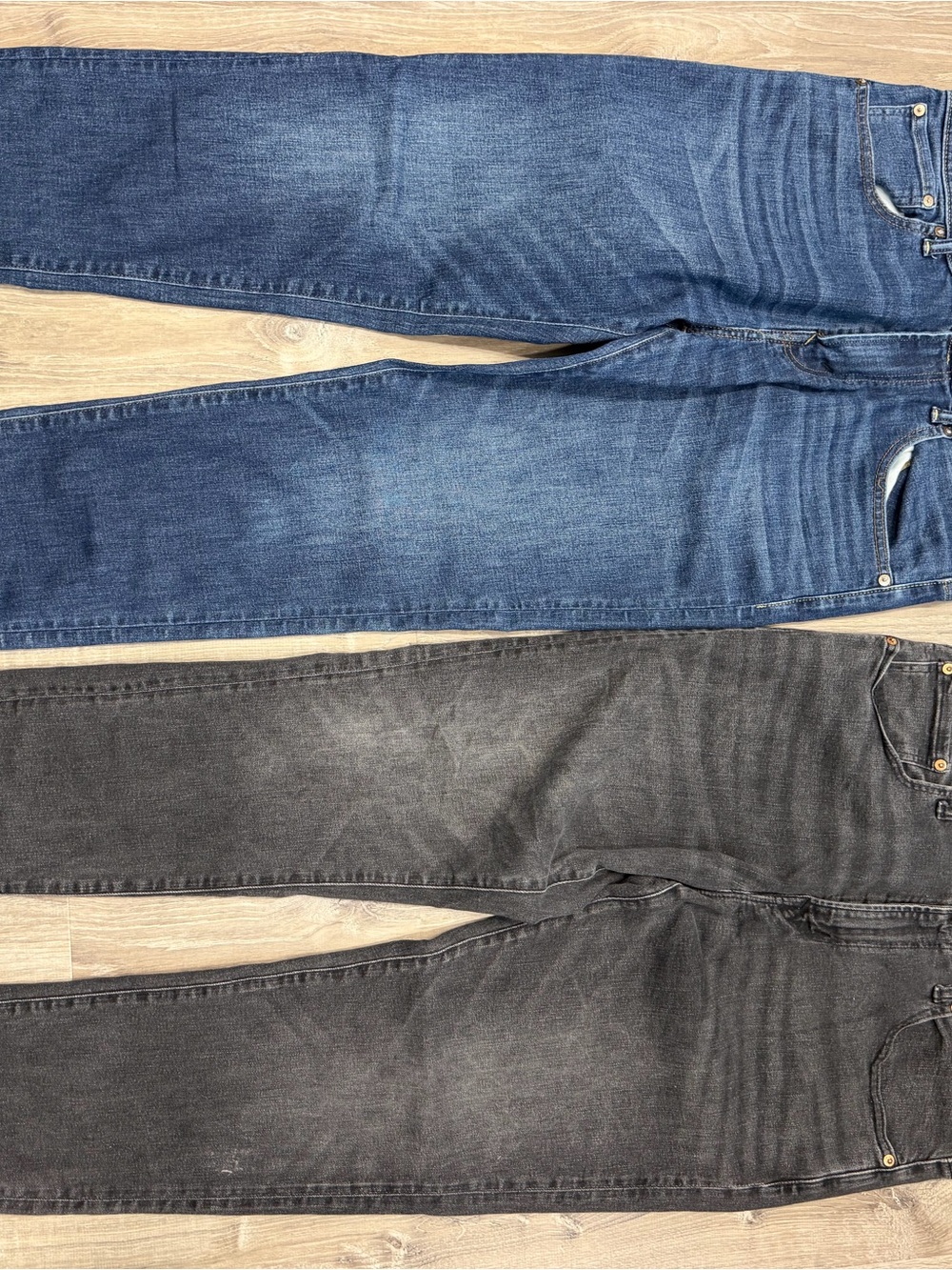 American Eagle Outfitters Two-Pack Slim Straight Jeans — Blue & Black Wash
